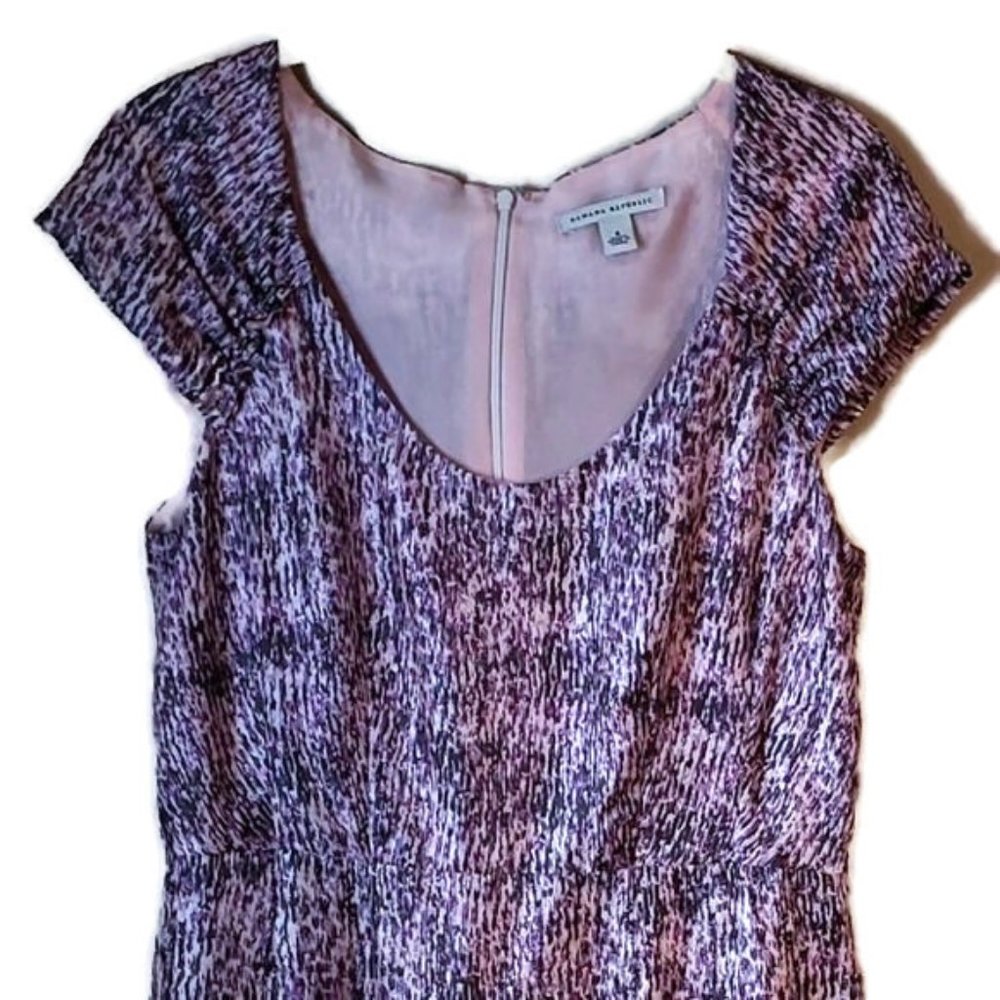 Banana Republic Pink/Purple Silk Sheath Dress 8